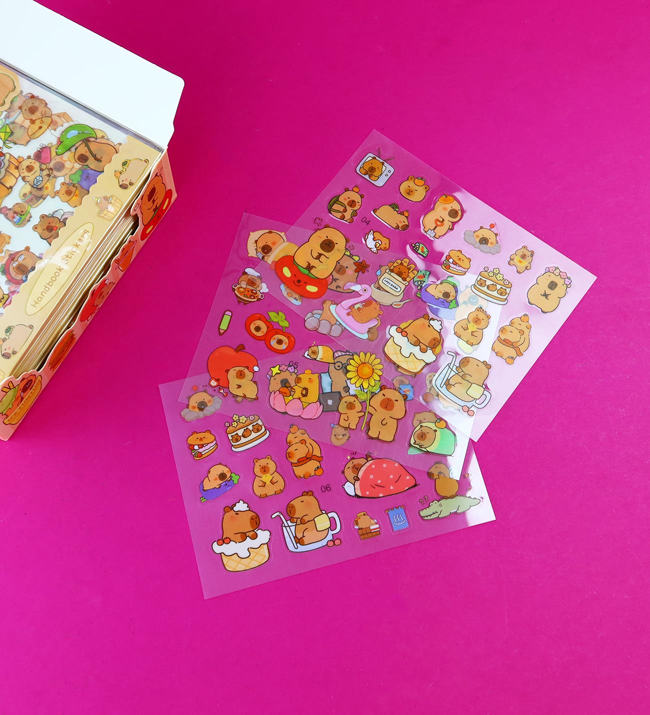 Capybara 3 Adet Şeffaf Sticker x30