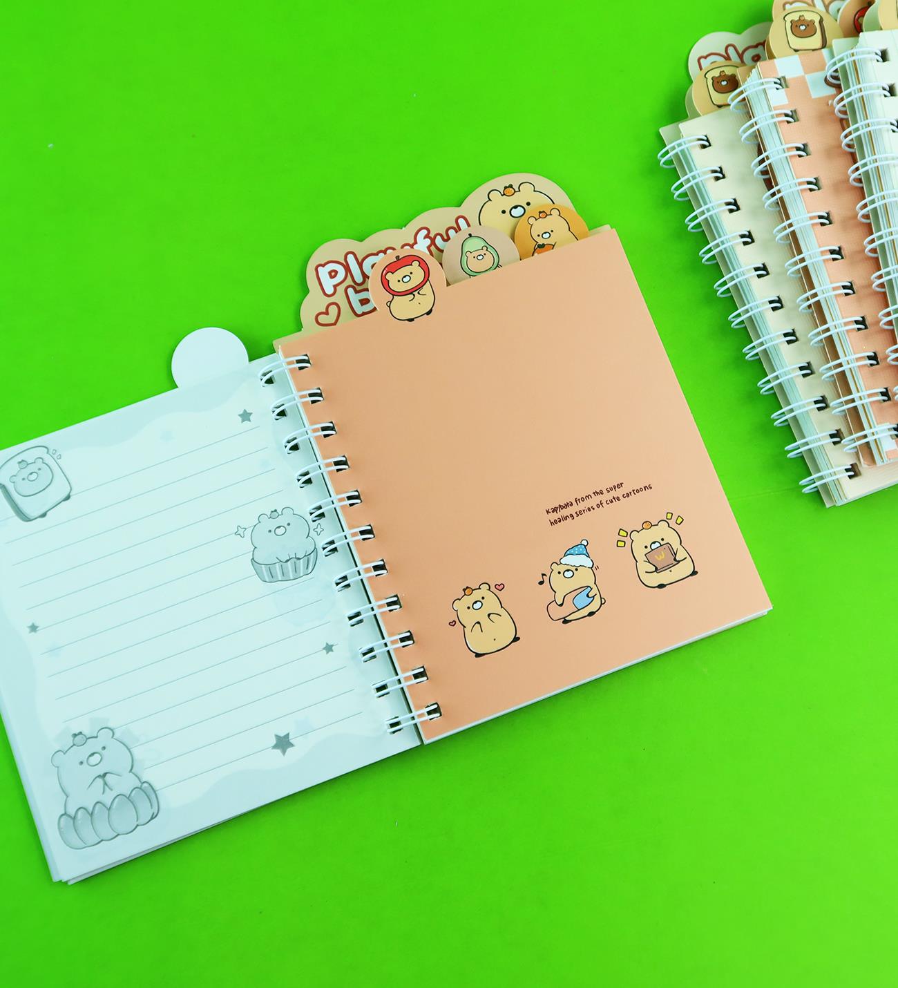 Capybara 4 Bölmeli Çizgili Defter 80 Yaprak x12