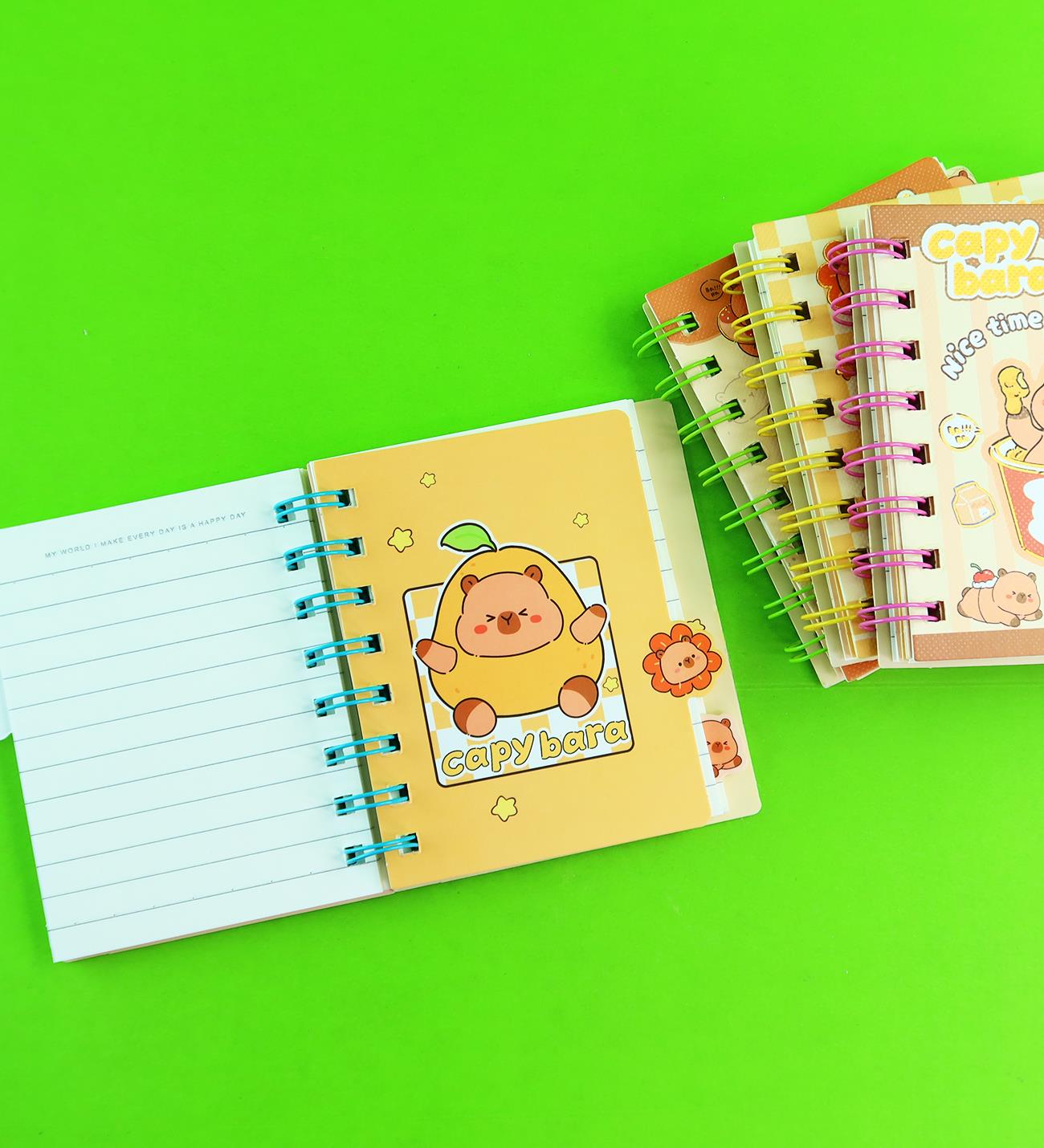Capybara 4 Bölmeli Çizgili Defter 80 Yaprak x20