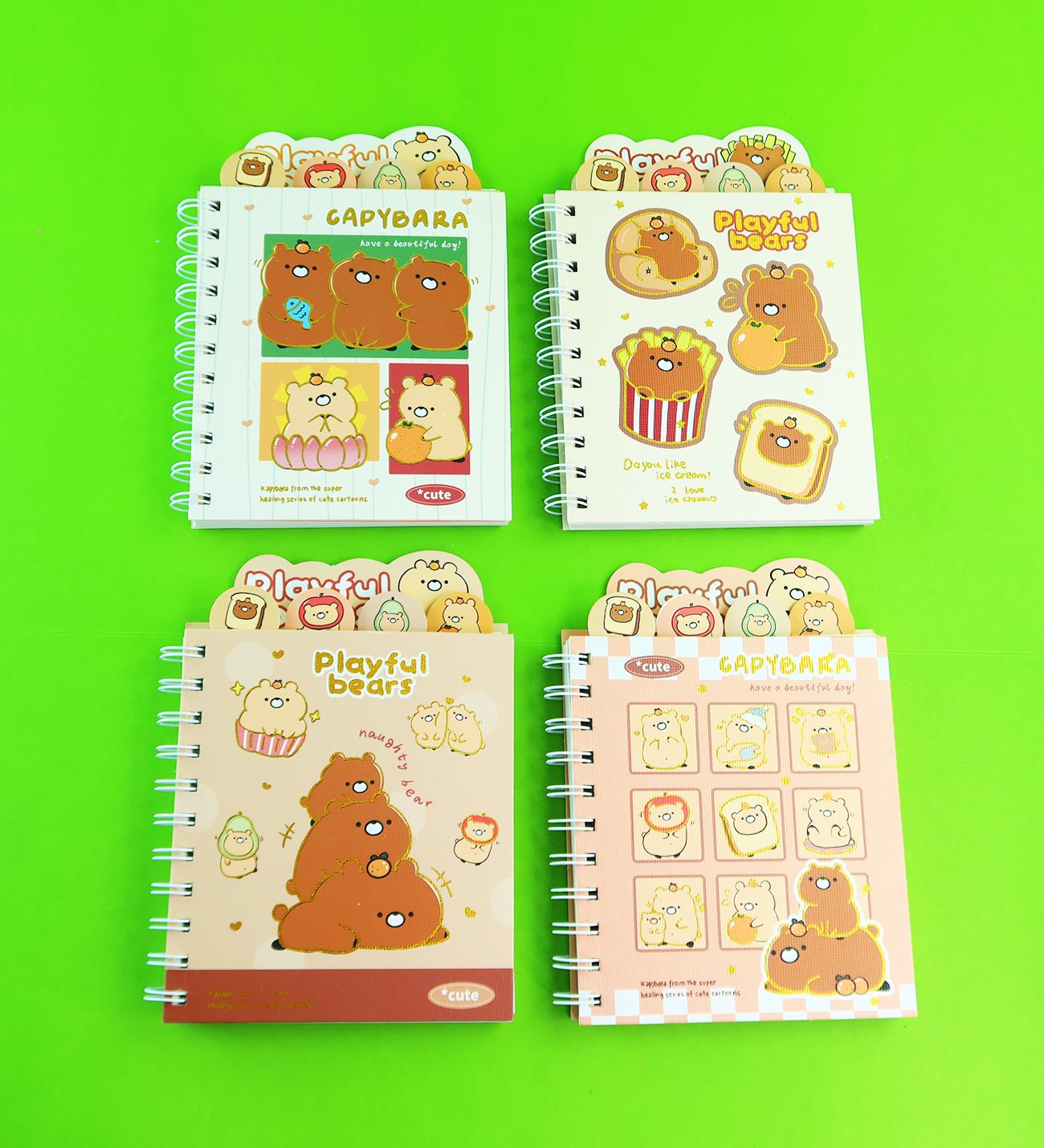 Capybara 4 Bölmeli Çizgili Defter 80 Yaprak x12