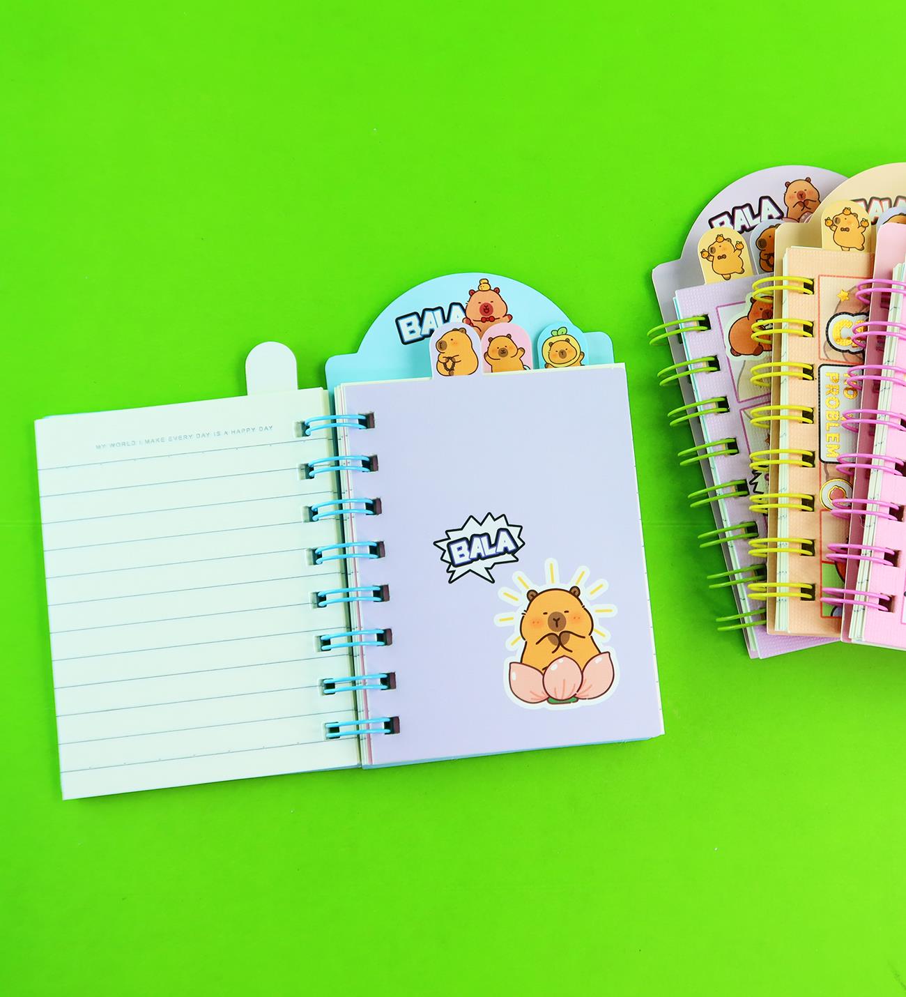 Capybara 4 Bölmeli Çizgili Defter 80 Yaprak x24