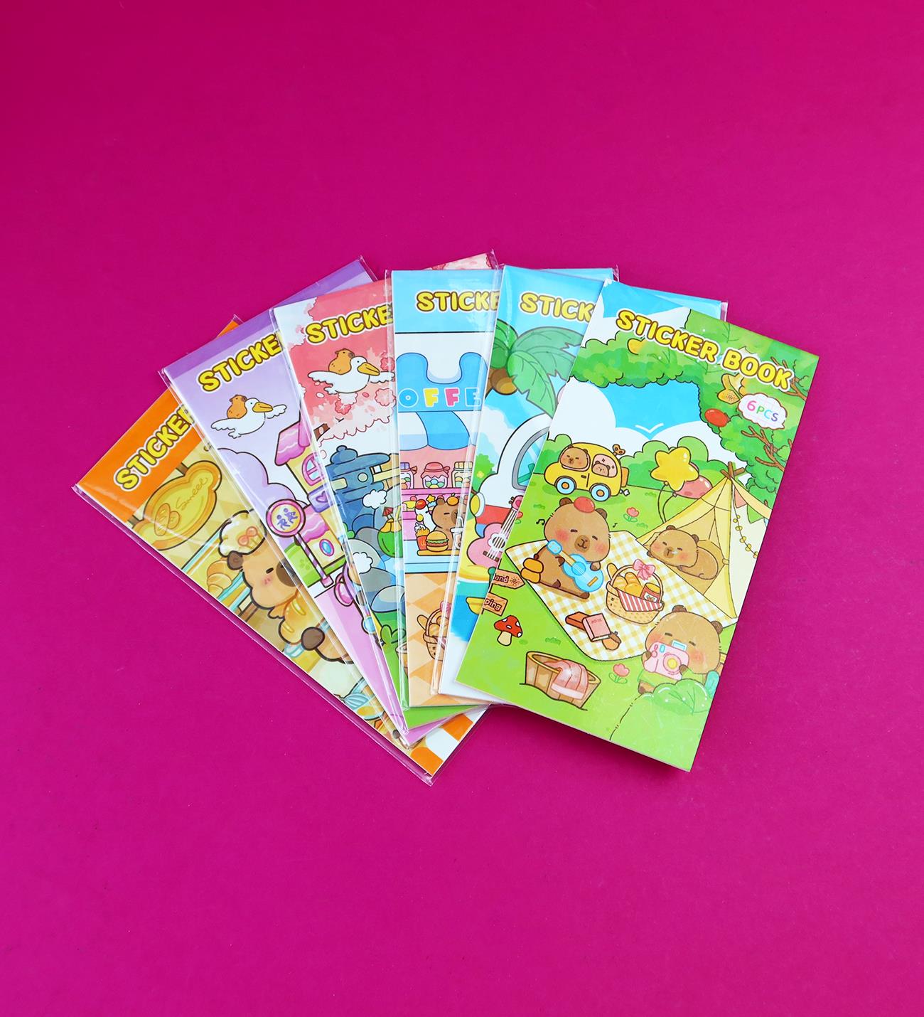 Capybara 6 Yaprak Sticker defter x48