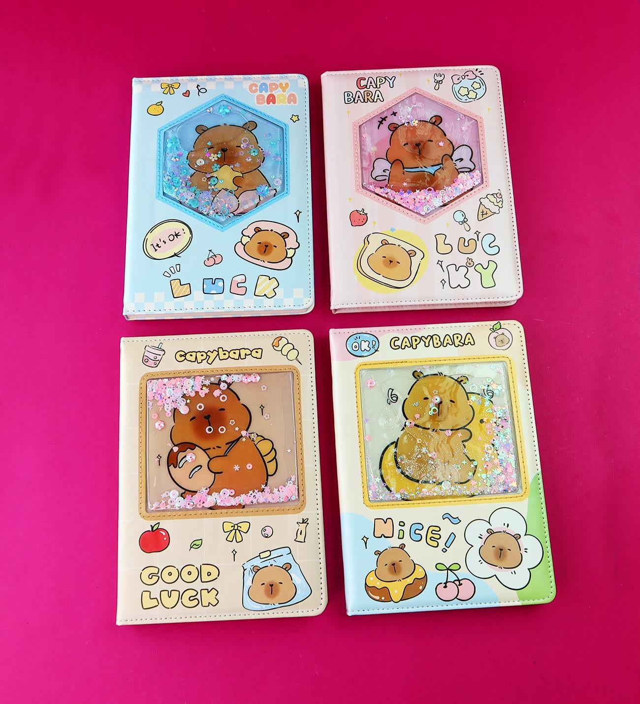 Capybara Sulu Kapaklı Defter x4