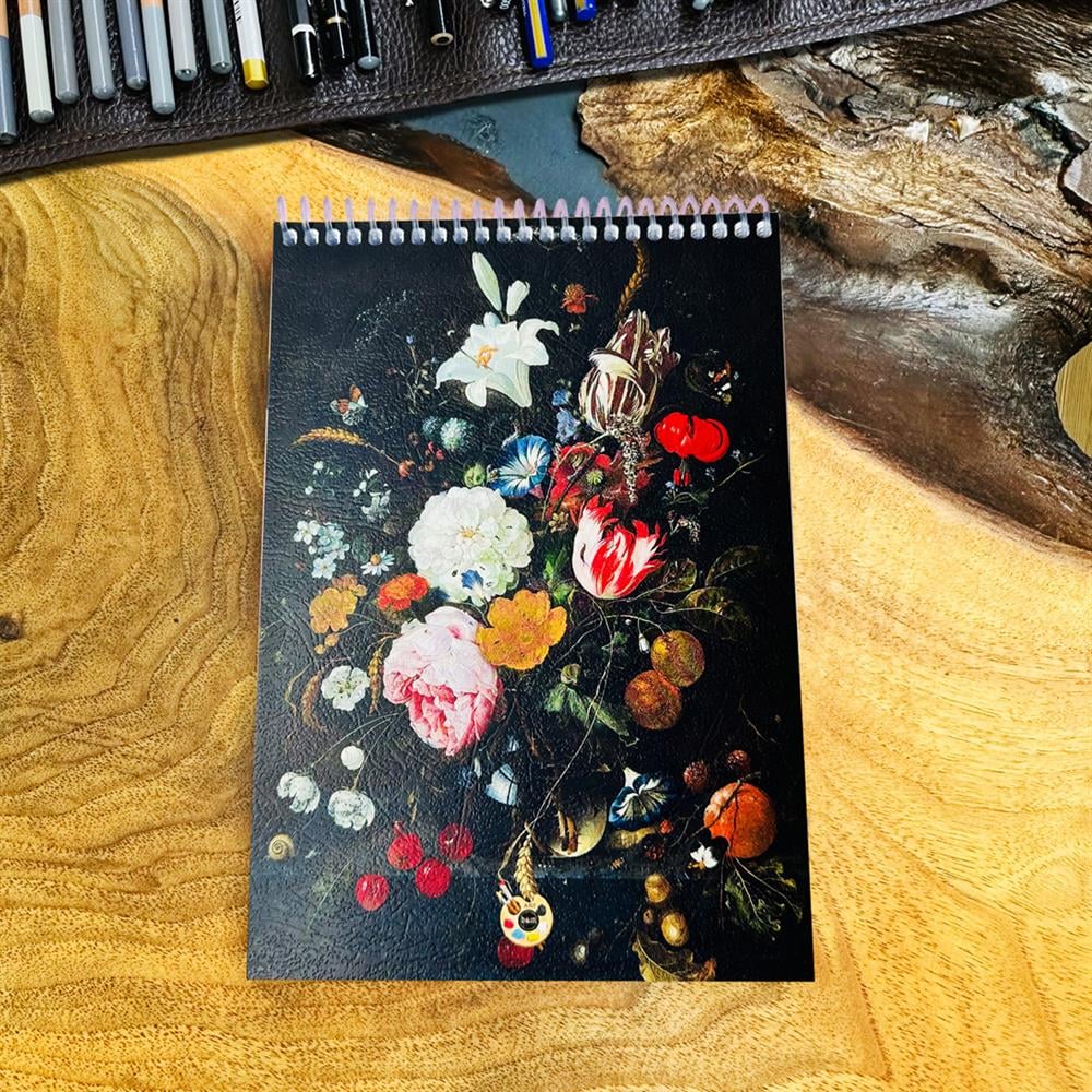 Çiçek Art Tasarımlı A5 Sketch Book - Eskiz Defteri