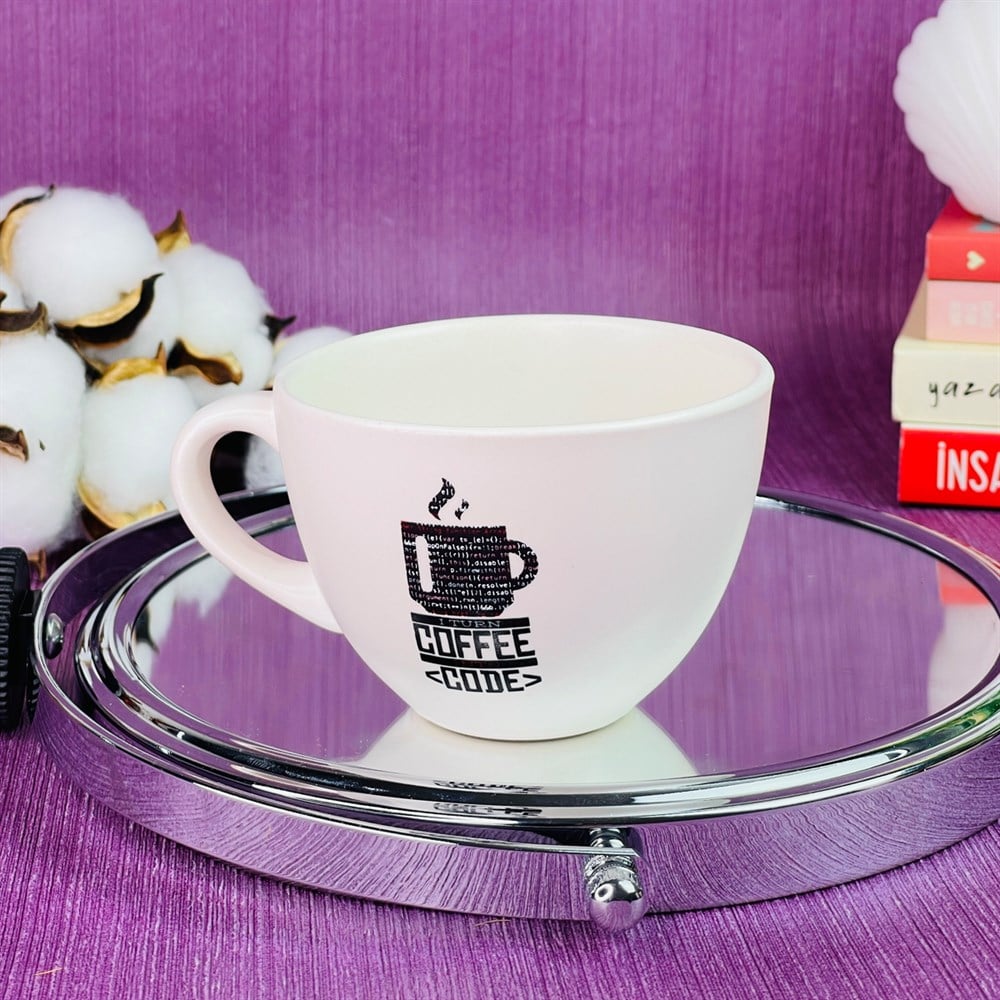 Coffee Code Beyaz Çay Fincanı Toptan