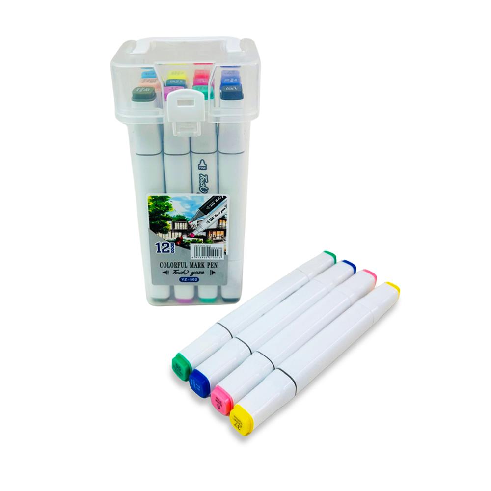 Colorful Çift Taraflı 12li Marker Kalem Set