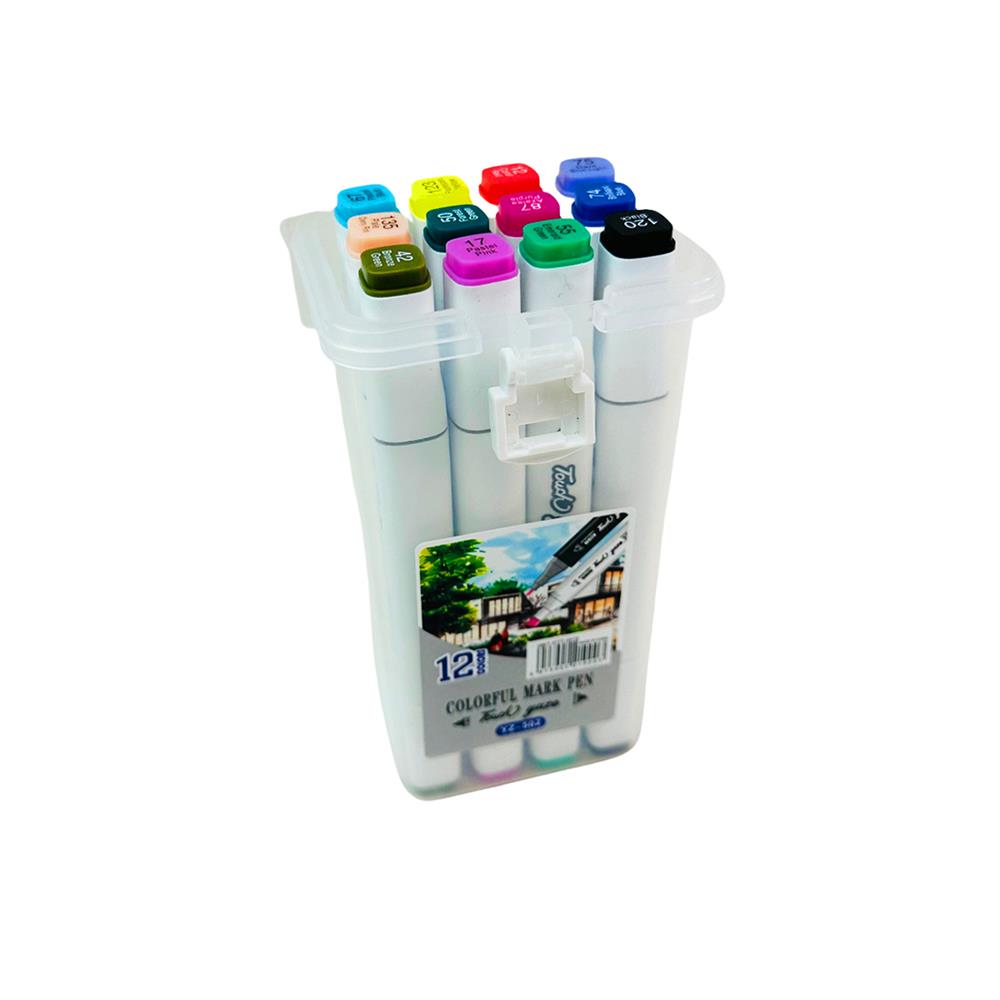 Colorful Çift Taraflı 12li Marker Kalem Set
