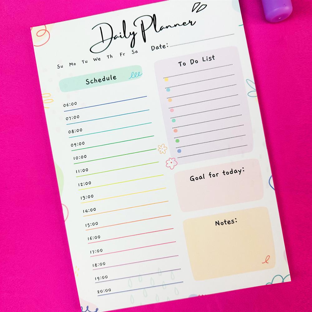 Daily Planner Klavye Önü Haftalık Planlayıcı
