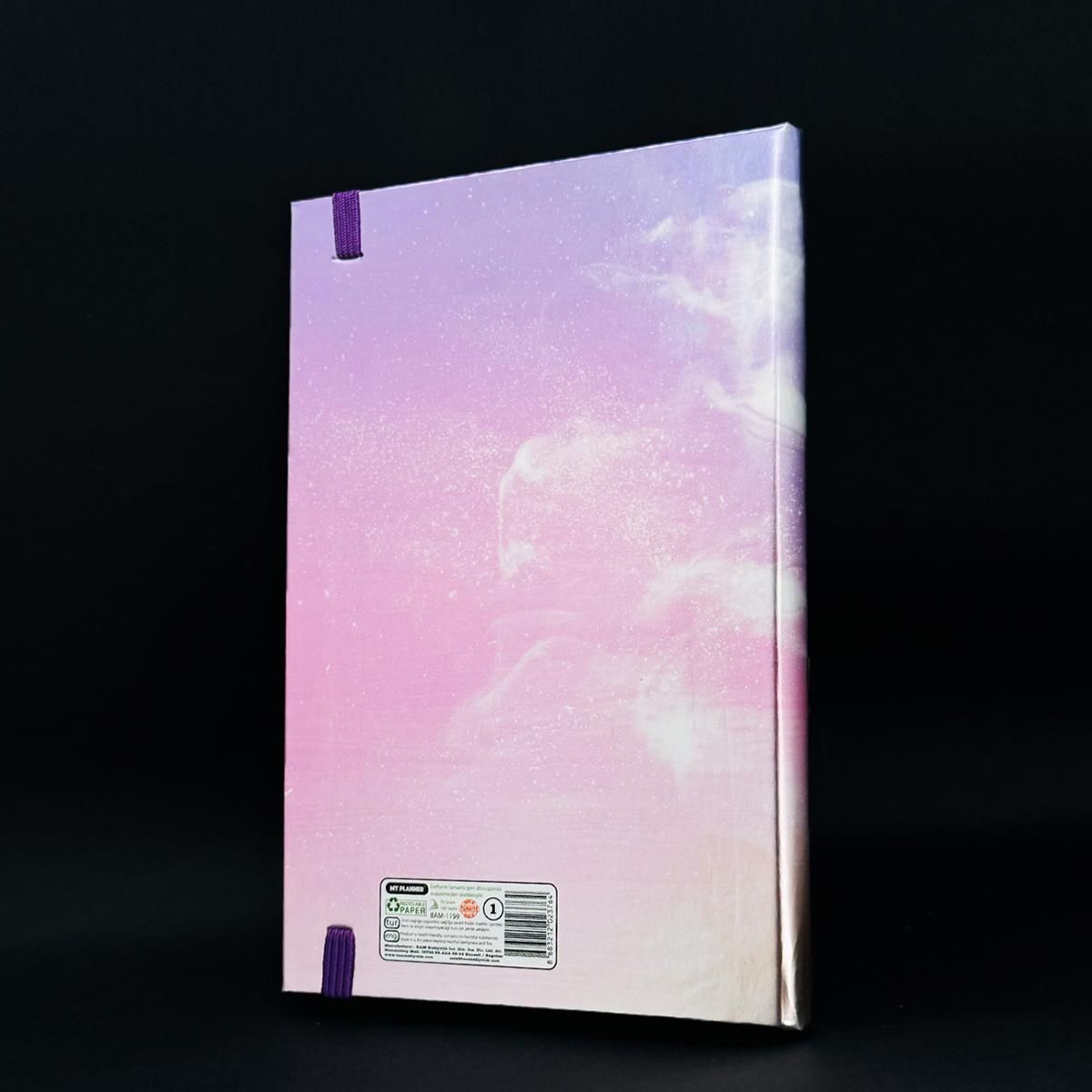 Dare To Dream Tasarımlı Metal Kapaklı Lastikli Defter