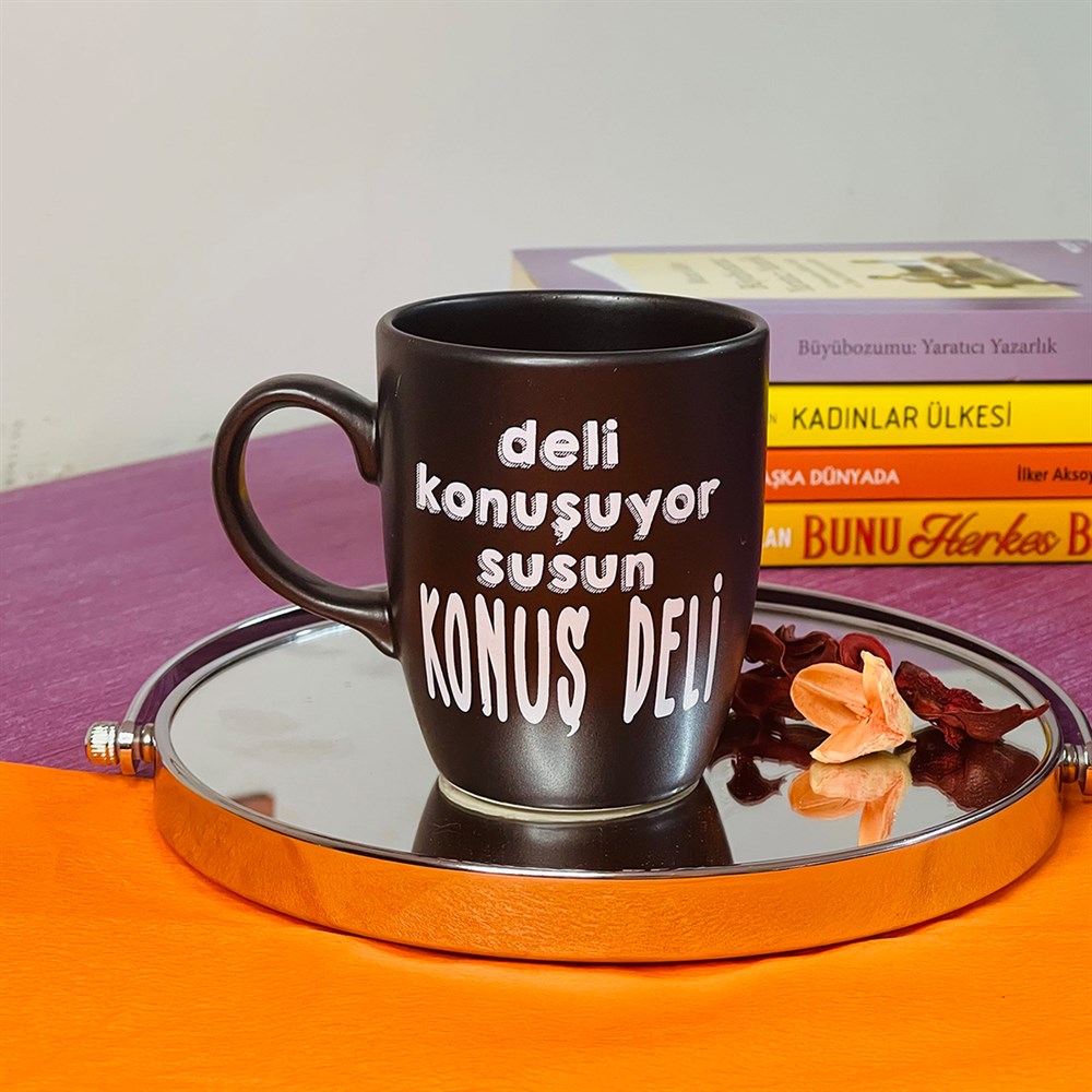 Deli Konuşuyor Konuş Deli Siyah Kupa Toptan