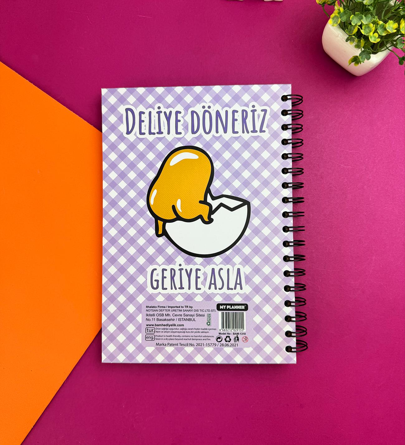 Deliye Döneriz Geriye Asla Tasarımlı Konuşan Ajanda