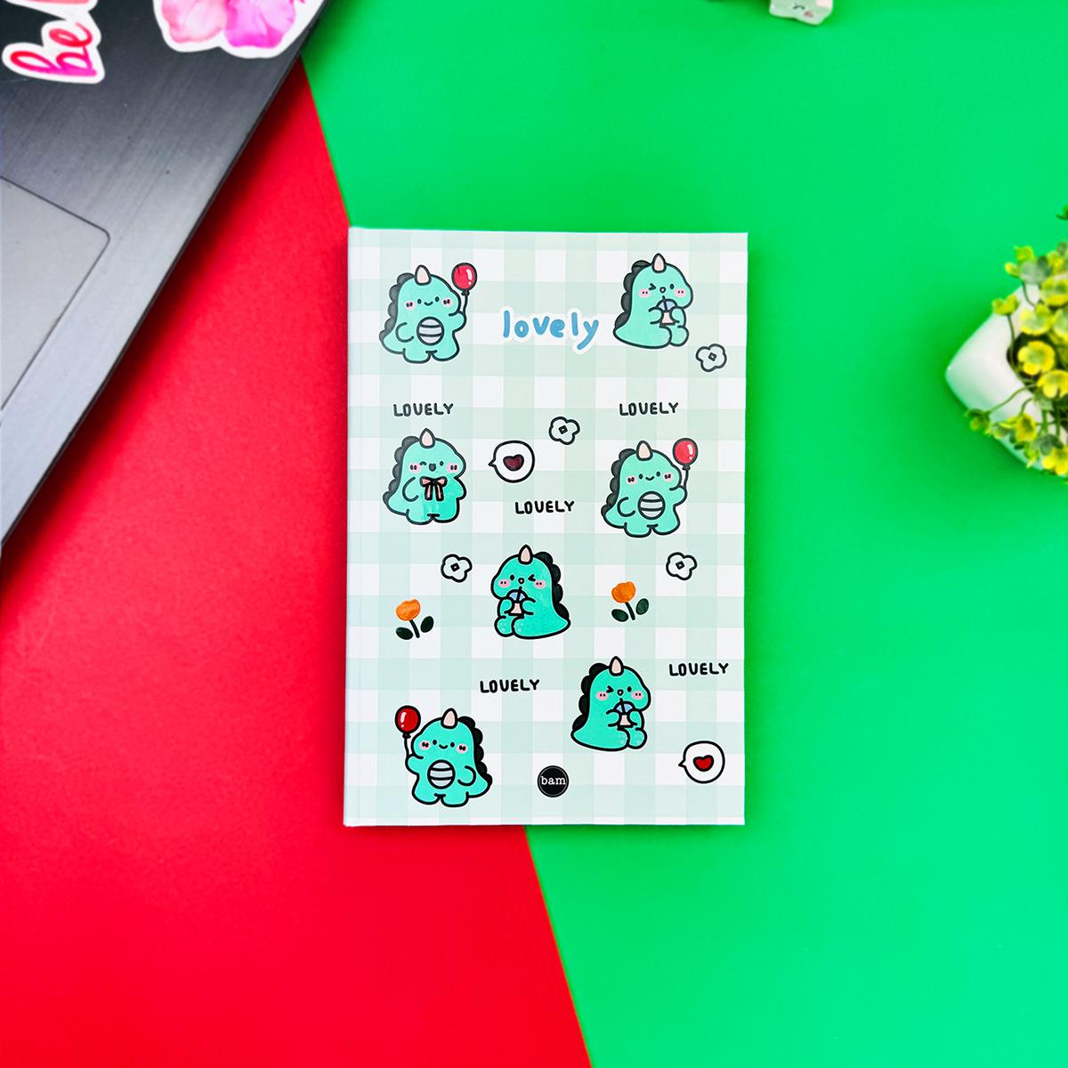 Dino Lovely Kawai Tasarımlı Lastikli Defter