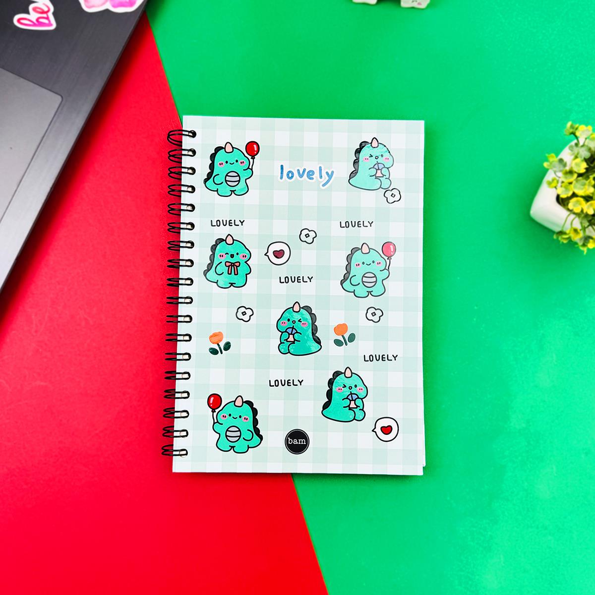 Dino Lovely Kawai Tasarımlı Spiralli Defter