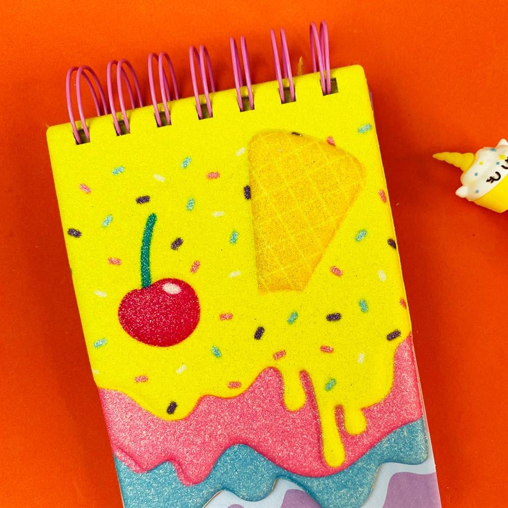 Dondurma Tasarımlı Kabartmalı Defter