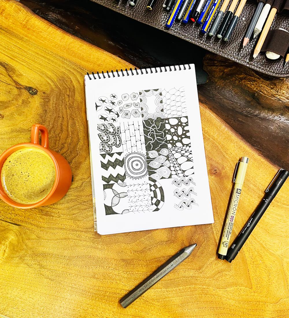 Face Art Tasarımlı A5 Sketch Book - Eskiz Defteri