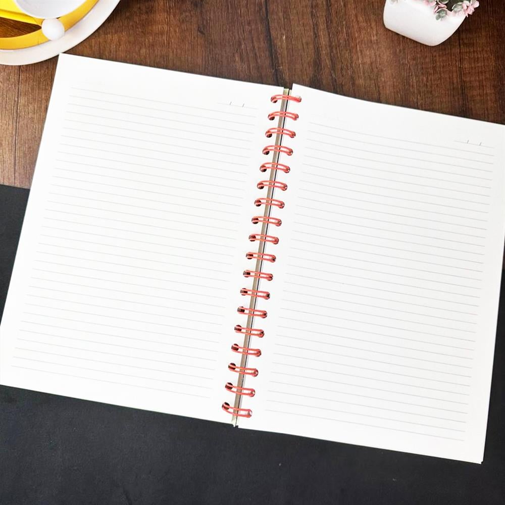 Flamingo Motto Tasarımlı Çizgili Spiralli Defter 