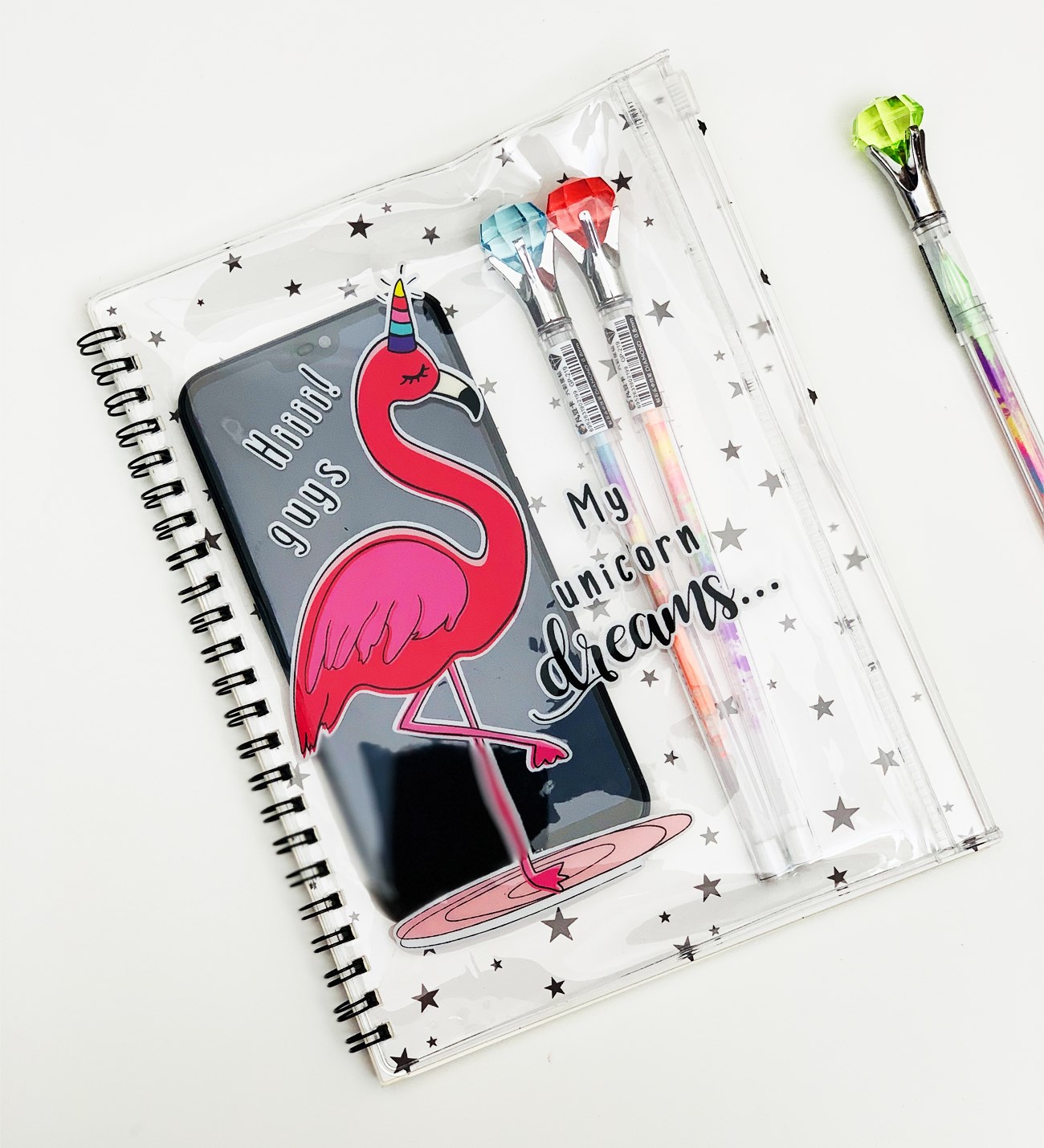 Flamingo Tasarımlı Çanta Kapaklı Defter