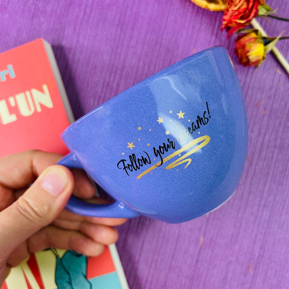 Follow Your Dream Mor Çay Fincanı Toptan