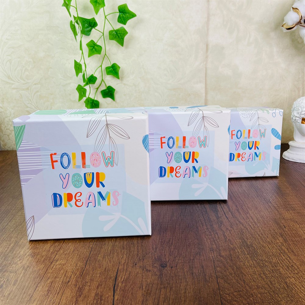 Follow Your Dreams Tasarımlı 3lü Kutu