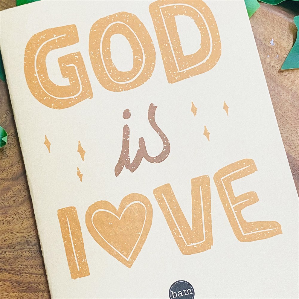 God Is Love Tasarımlı Geri Dönüşümlü Kraft Defter