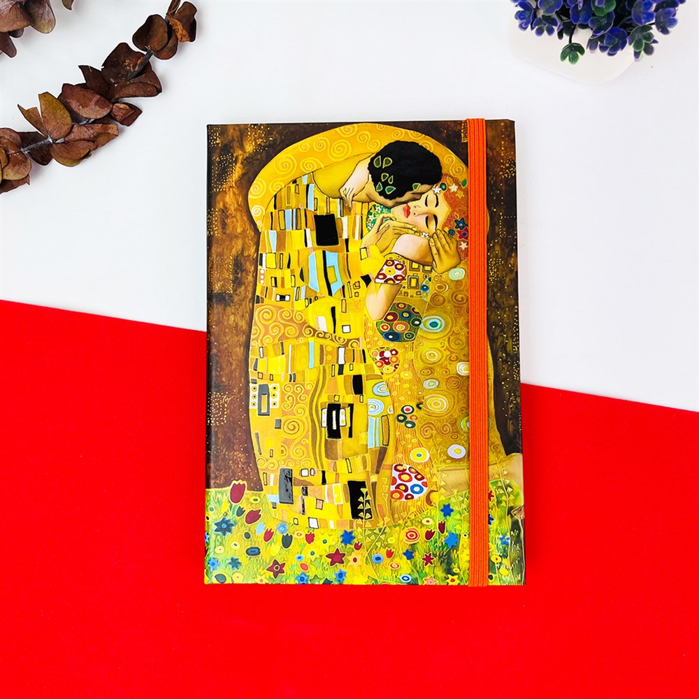 Gustav Klimt Öpücük Ve Sırları Tasarımlı Lastikli Defter