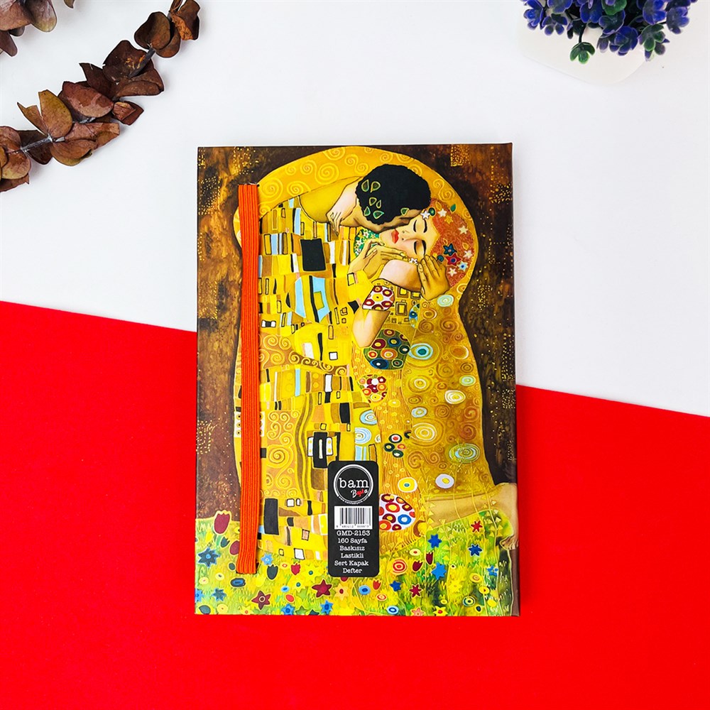 Gustav Klimt Öpücük Ve Sırları Tasarımlı Lastikli Defter