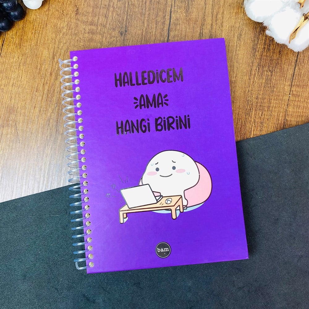 Halledicem Ama Hangi Birini Tasarımlı Spiralli Defter 