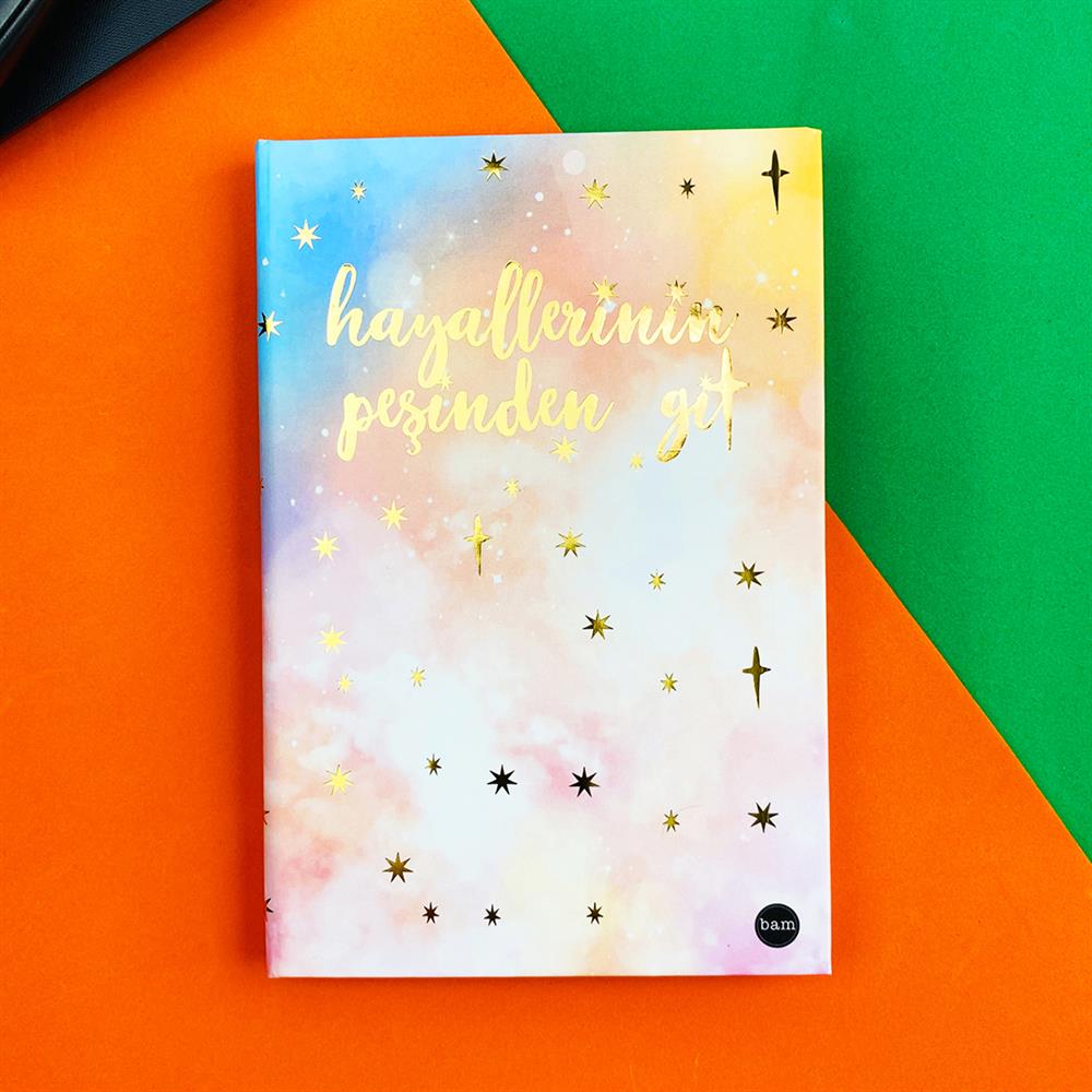 Hayallerinin Peşinden Git 2 Tasarımlı Lastikli Defter