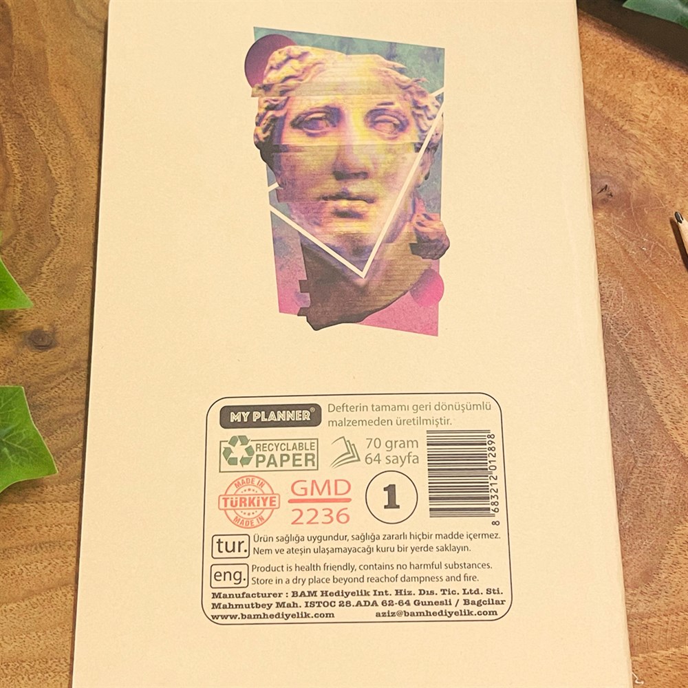 Heykel Art Tasarımlı Geri Dönüşümlü Kraft Defter