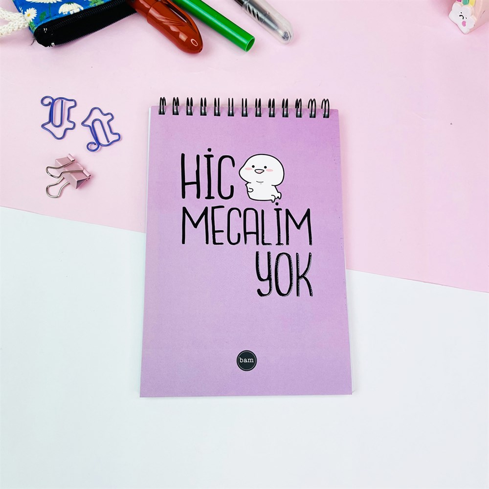 Hiç Mecalim Yok Tasarımlı Spiralli Defter