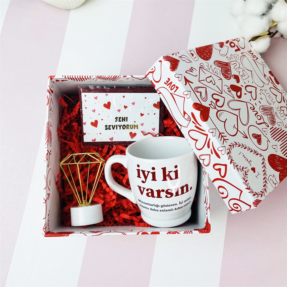I Love You Tasarımlı Mini Hediye Seti