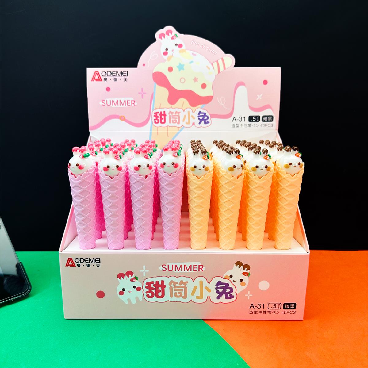 Ice Cream Tavşan Tasarımlı Jel Kalem