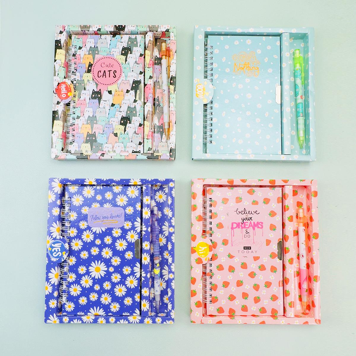 İngilizce Mottolu Kilitli Defter
