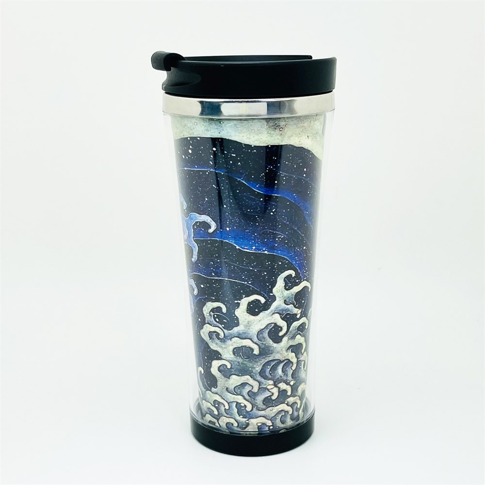 Katsushika Hokusai Kadınsı Dalga Tasarımlı 400 Ml Kağıt Termos