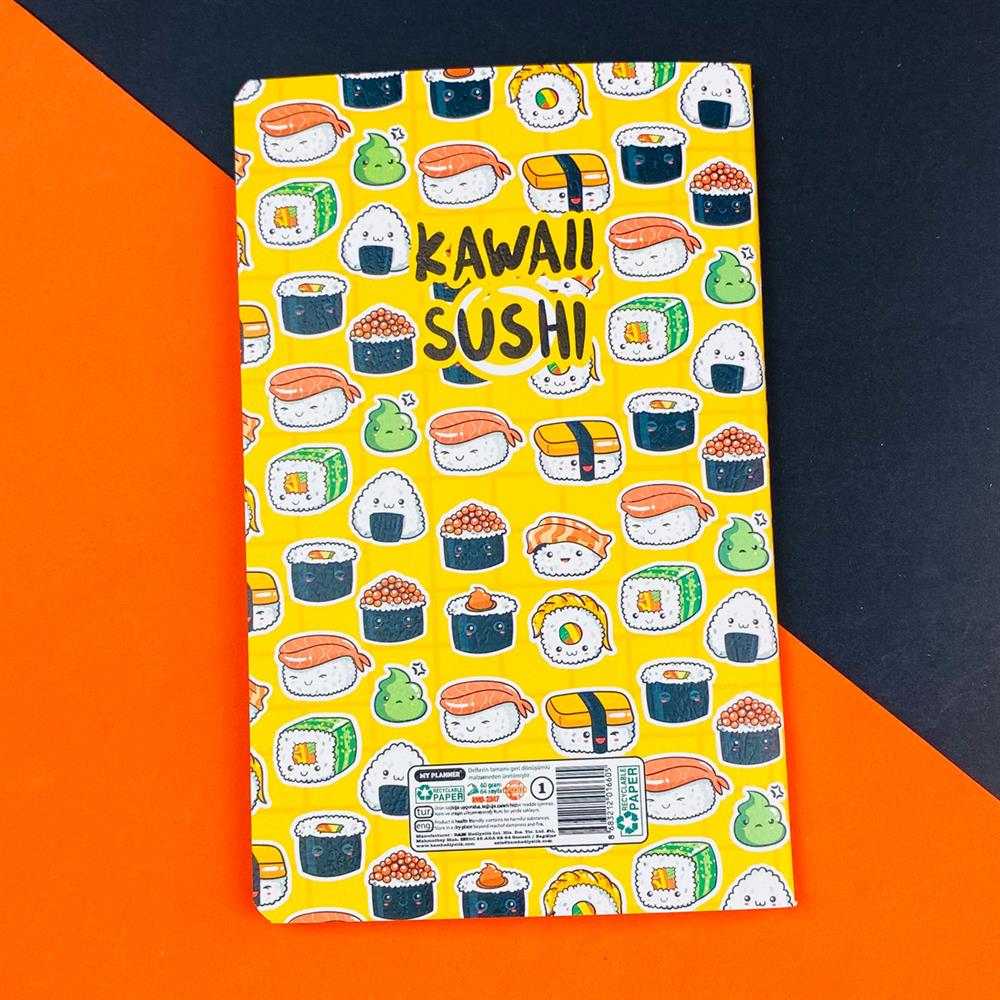 Kawai Sushi Tasarımlı Terzi Dikişli Defter