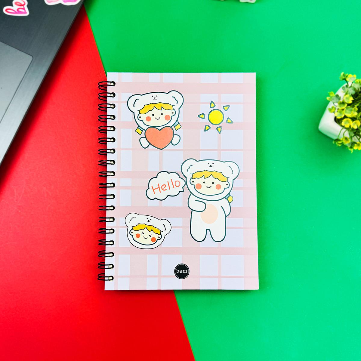 Kawaii Girl Tasarımlı Spiralli Defter