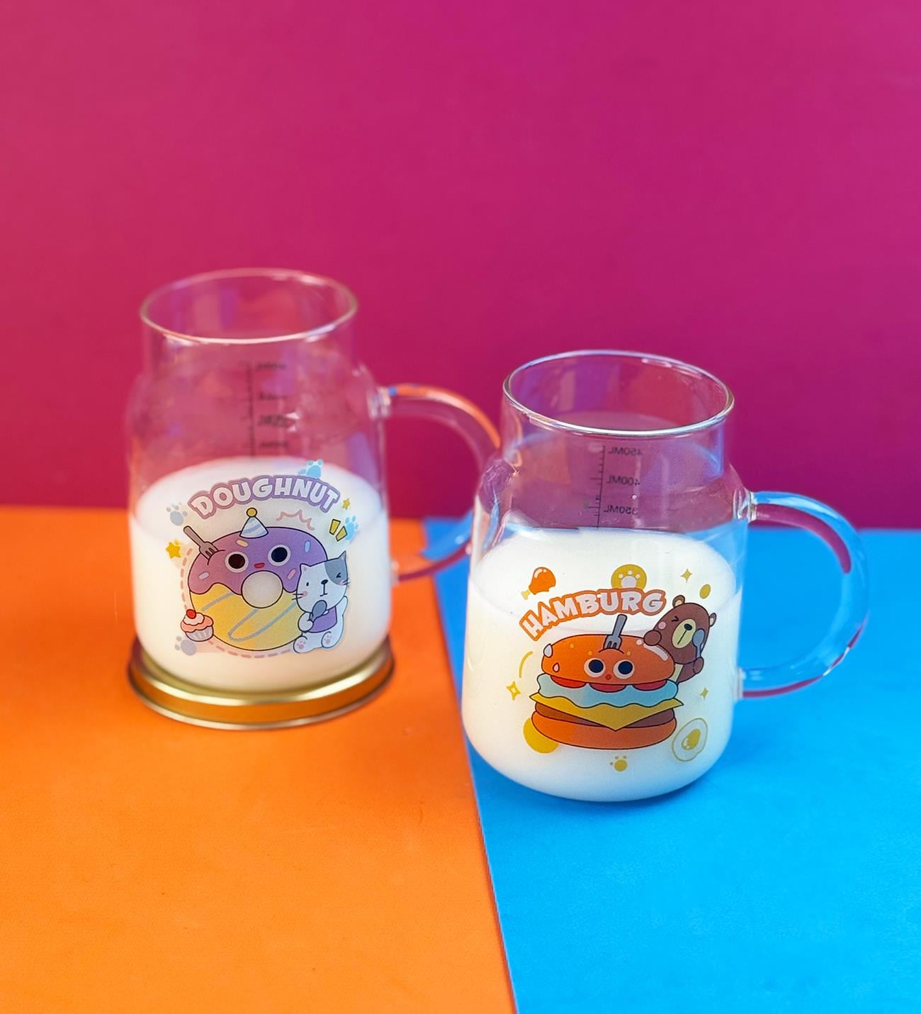 Kawaii Tasarımlı Cam Kupa
