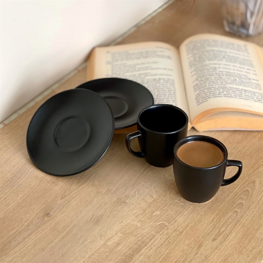 Keramika Turkish Coffee Cup & Saucer Black