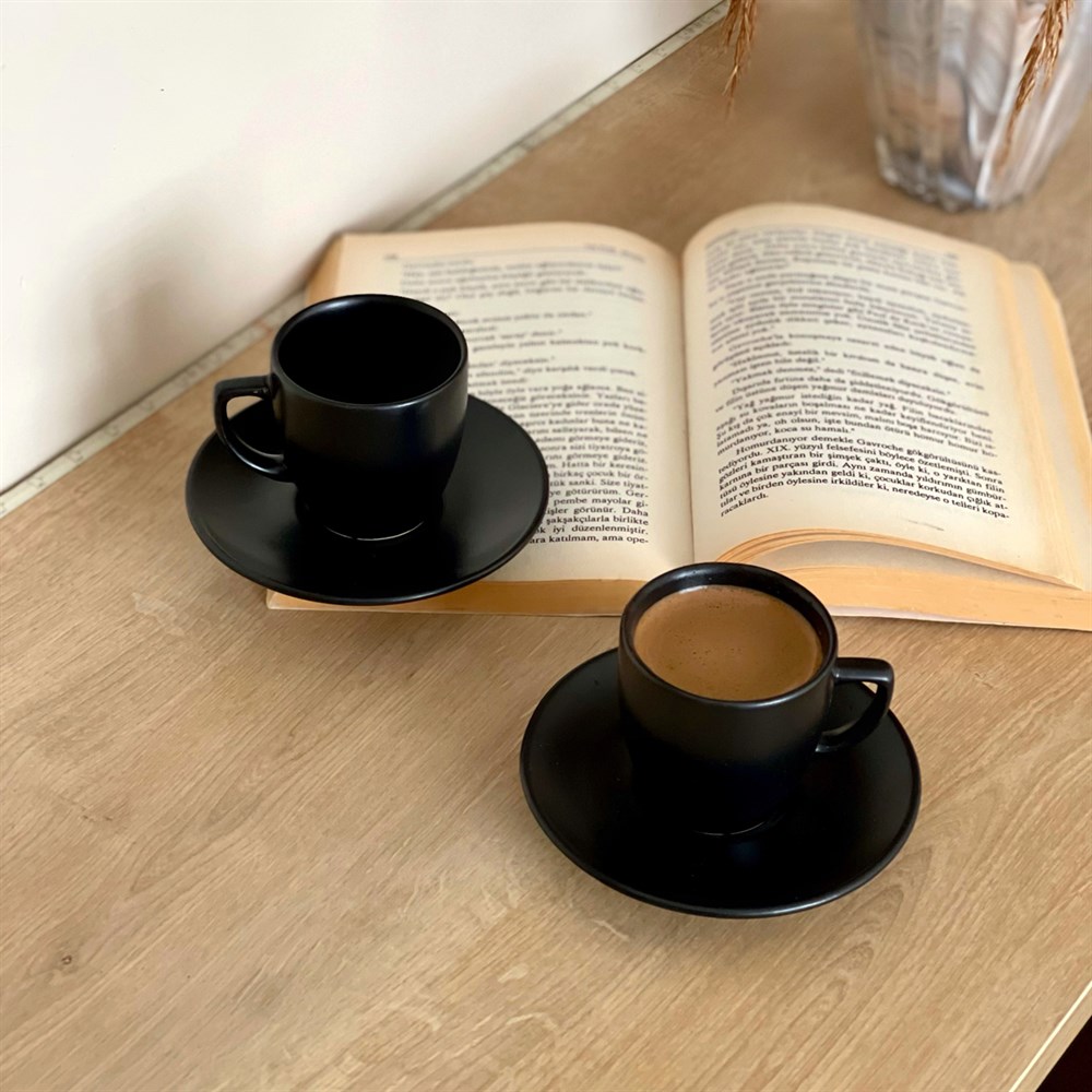 Keramika Turkish Coffee Cup & Saucer Black