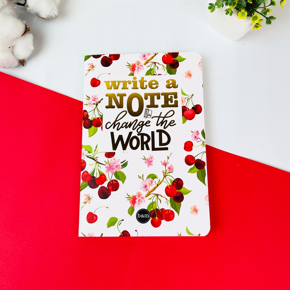 Kiraz Motto Tasarımlı Terzi Dikişli Defter