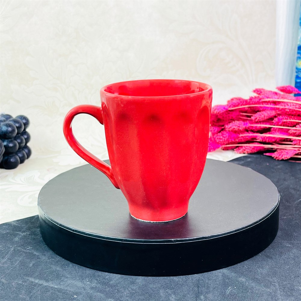 Kırmızı Renk Badem Kupa 250 Ml 