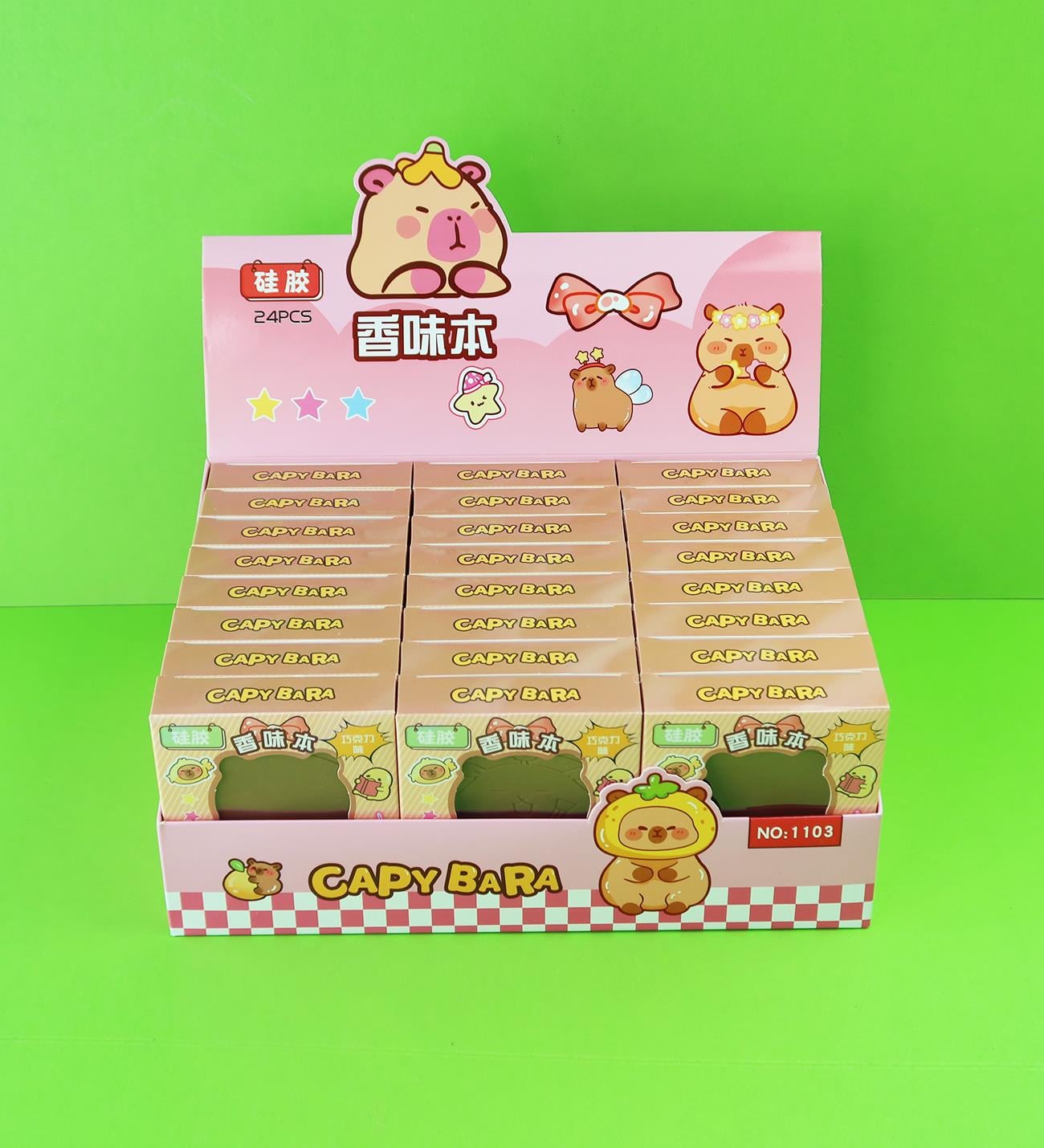 Kokulu Capybara Defter 70 Yaprak Desenli x24