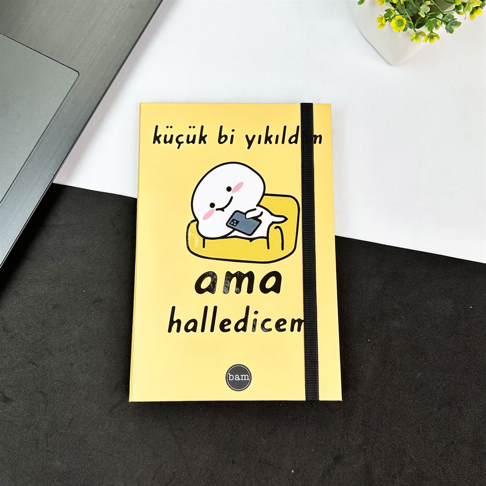 Küçük Bi Yıkıldım Tasarımlı Lastikli Defter