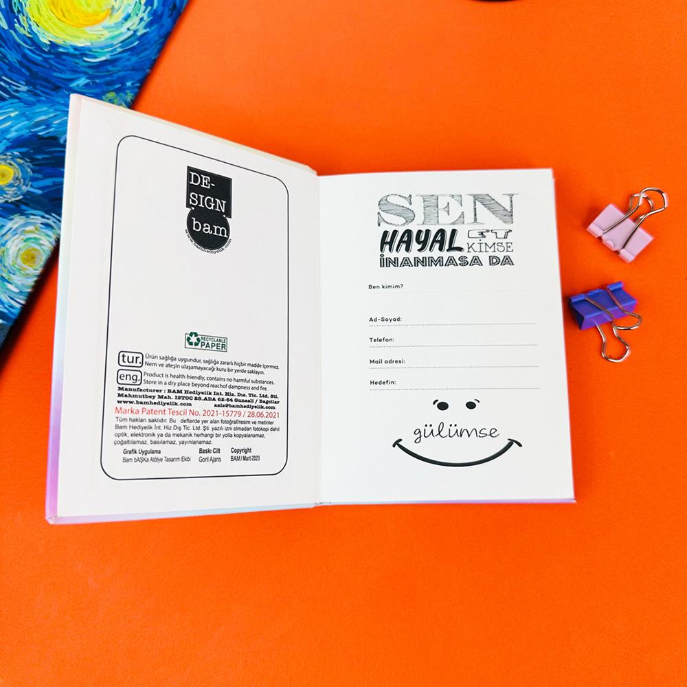 Küçük Bi Yıkıldım Tasarımlı Sert Kapaklı Mini Defter