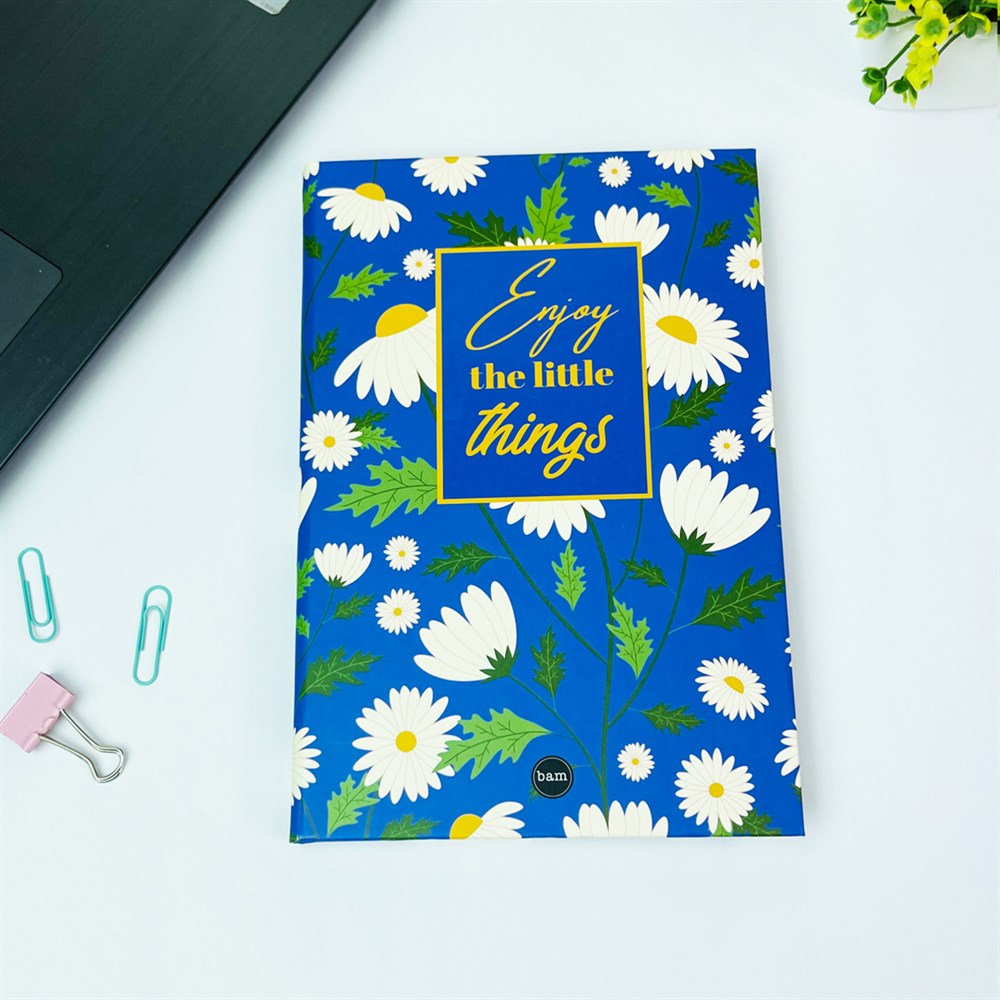 Küçük Şeylerden Zevk Al Tasarımlı Lastikli Defter