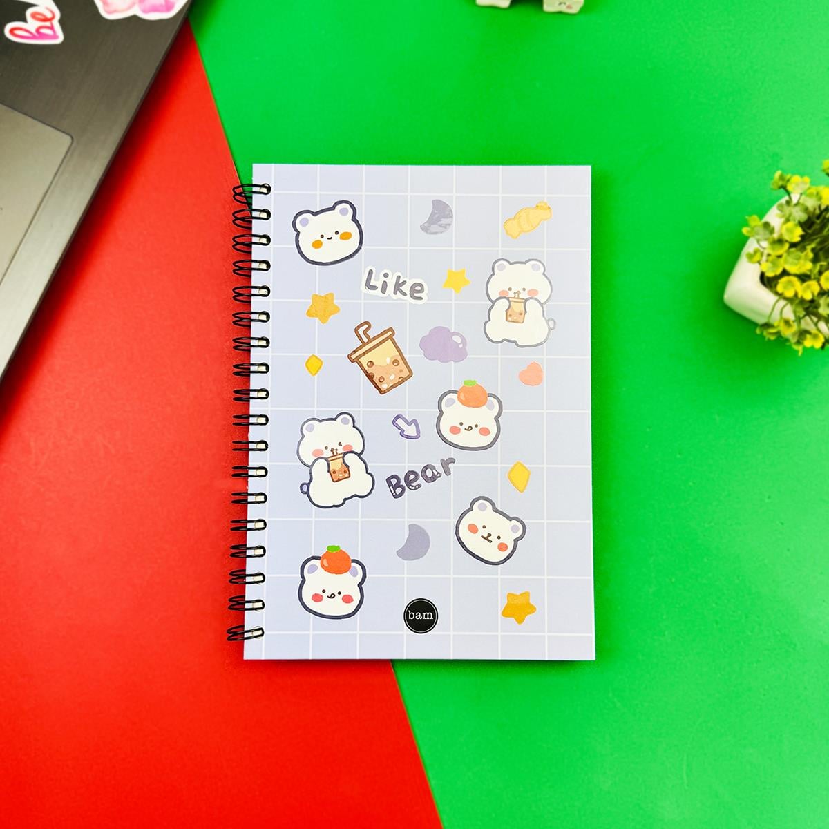 Leak Bear Tasarımlı Spiralli Defter