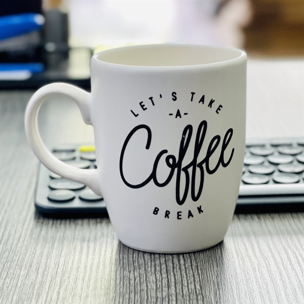 Lets Take a Coffe Break White Printed Mug