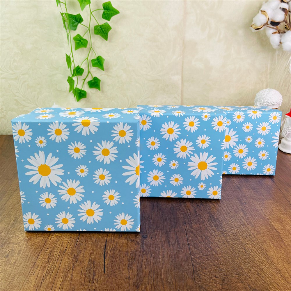Blue Daisy Gift Box - 3 Pcs Set
