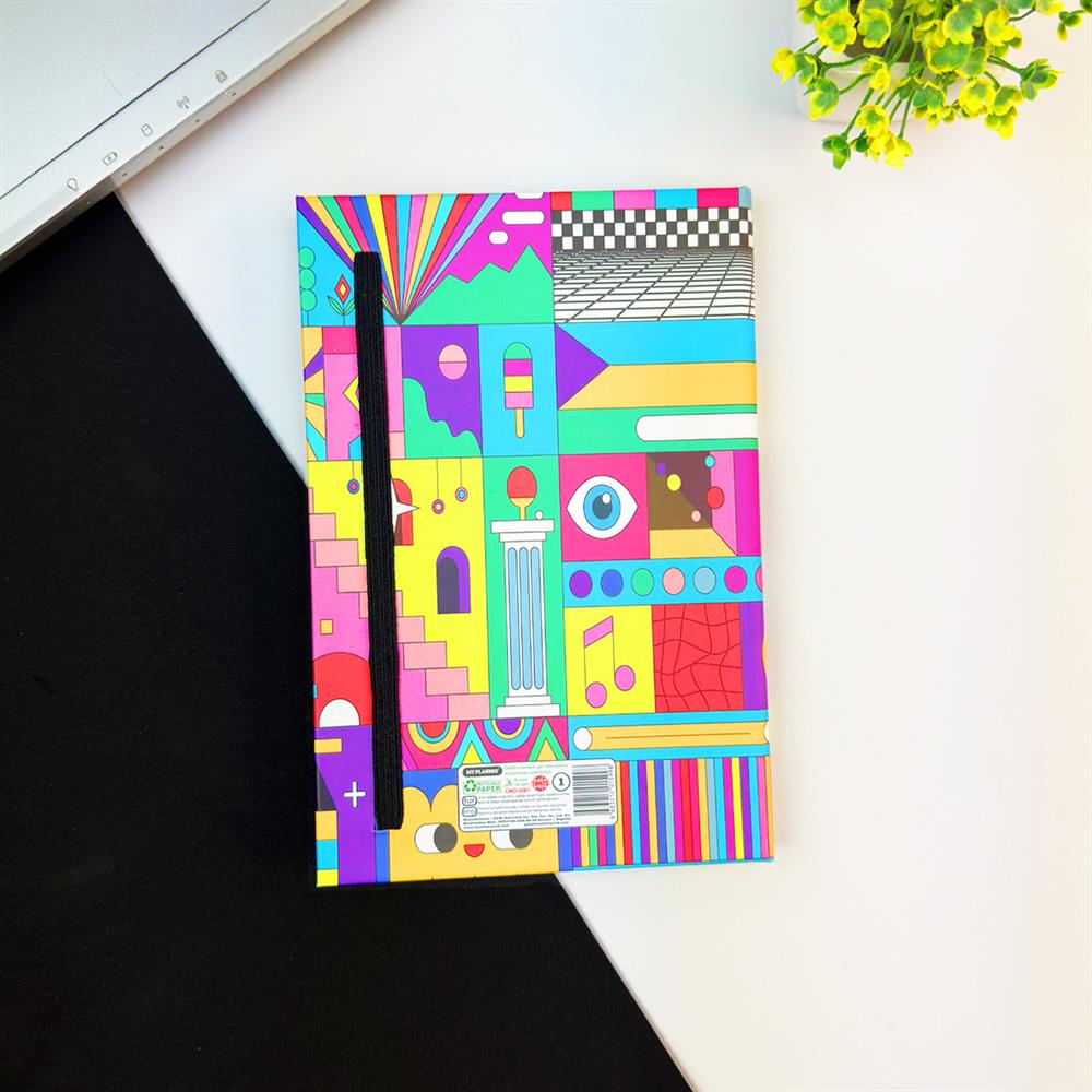 Mix Tasarımlı Lastikli Defter