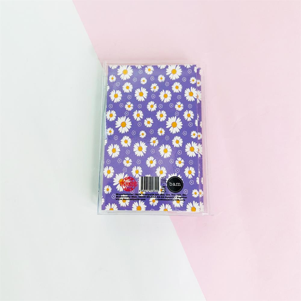 Mor Papatya  PP Mini Çanta Defter